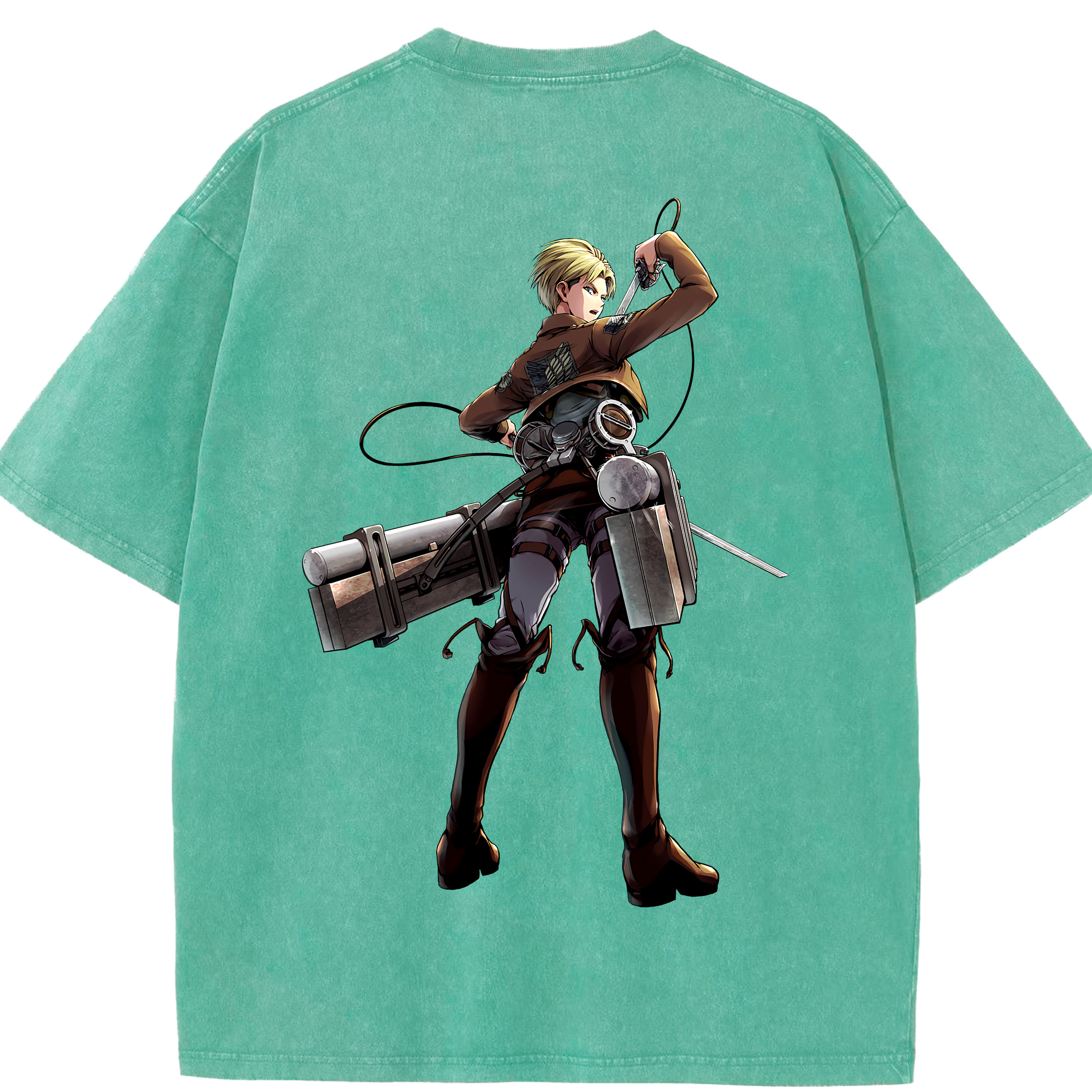 （画像用） 進撃の巨人 Attack on Titan 綿100% ヴィンテージ風 半袖Tシャツ（背面プリント）